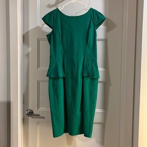 Green Dress w/ ruffle sides